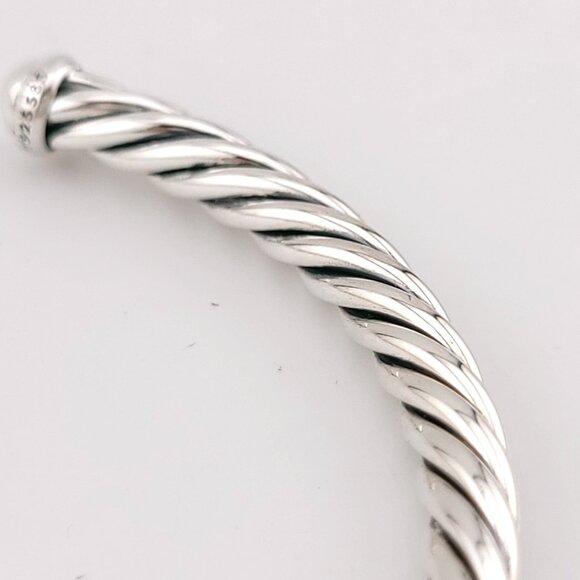 DAVID YURMAN Sterling Silver & 14k Gold Cable 4mm Flex Station 7 Inch Bracelet - Picture 13 of 13